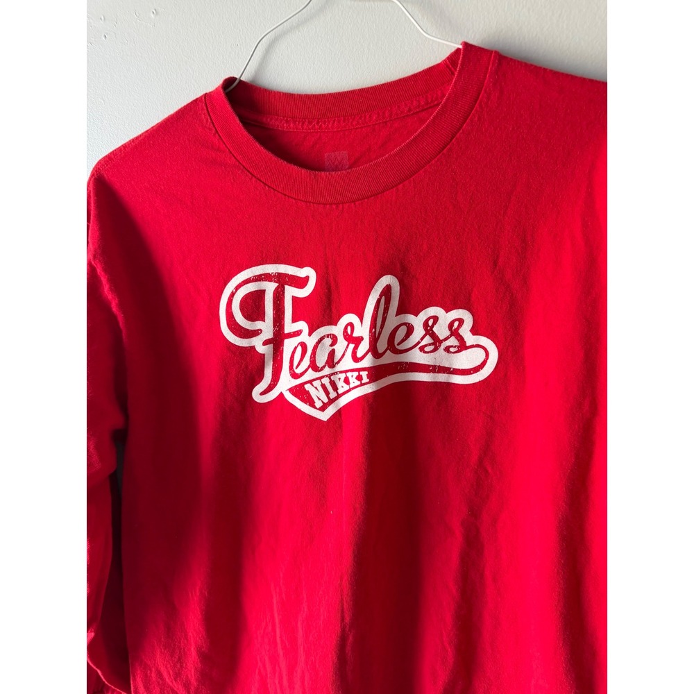 WWE Authentic Nikki Bella Fearless Red Long Sleeve Graphic T-Shirt - Picture 2 of 7
